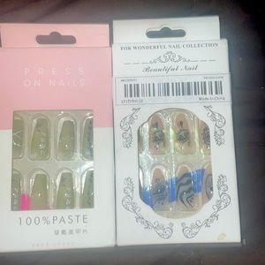Set of 2 nails press on nails 💅 unique alternative girly style